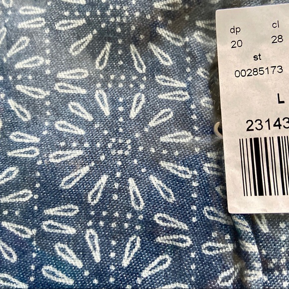 Express Blue Denim Printed Button Down Shirt - Picture 5 of 7